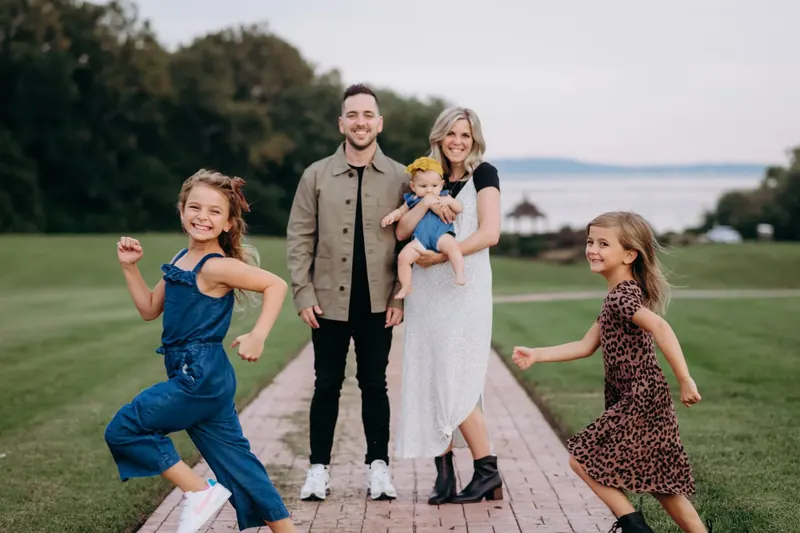 The Sarlo family of five outdoors
